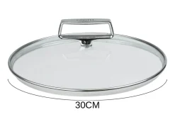 Couvercle en verre bombé Cristel Castel'Pro anse fixe en inox
