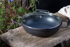 Couvercle en verre bombé Cristel Castel'Pro anse fixe en inox