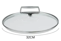 Couvercle en verre bombé Cristel Castel'Pro anse fixe en inox