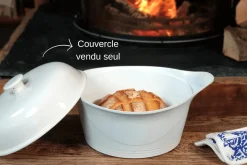 Couvercle à pain pour cocotte Cookut 24cm en céramique blanche