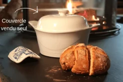Couvercle à pain pour cocotte Cookut 24cm en céramique blanche