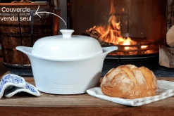 Couvercle à pain pour cocotte Cookut 24cm en céramique blanche