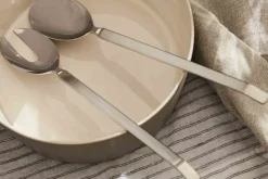 Couverts à salade Alessi Dry inox 18/10 manches satinés 30cm design par Achille Castiglioni