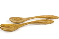 Couverts à salade Bérard Terra faits main en olivier 31,5cm