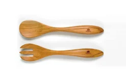 Couverts à salade Bérard Terra faits main en olivier 31,5cm