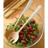 Couverts à salade Pebbly 29cm en bambou manche blanc