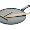 Crêpière en fonte noire 30cm + spatule et râteau en hêtre