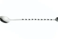 Cuillère à mélanger BarCraft manche torsadé et disque en acier inoxydable 28cm