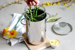 Cuit asperges Cristel 16cm avec panier inox et couvercle verre