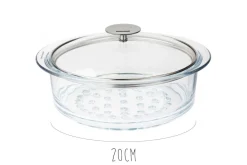 Cuit vapeur en verre Cristel avec couvercle