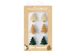 Décors Scrapcooking Sapins de Noël en pâte d'amande