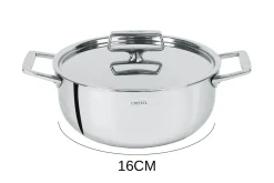 Faitout Cristel Castel'Pro en acier inoxydable 18/10 5 ply