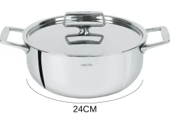 Faitout Cristel Castel'Pro en acier inoxydable 18/10 5 ply
