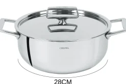 Faitout Cristel Castel'Pro en acier inoxydable 18/10 5 ply