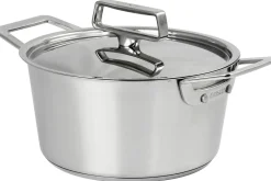 Faitout Cristel 1826 en acier inoxydable 18/10 brossé + couvercle Castel'Pro en inox