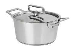 Faitout Cristel 1826 en acier inoxydable 18/10 brossé + couvercle Castel'Pro en inox
