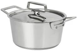 Faitout Cristel 1826 en acier inoxydable 18/10 brossé + couvercle Castel'Pro en inox