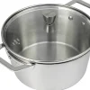 Faitout Cristel 1826 en acier inoxydable 18/10 brossé + couvercle en verre bombé