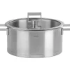 Faitout Cristel Strate Fixe en acier inox 18/10 + couvercle en verre plat