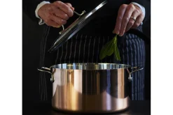 Faitout en cuivre inox 24cm Baumalu B'Chef avec couvercle en inox