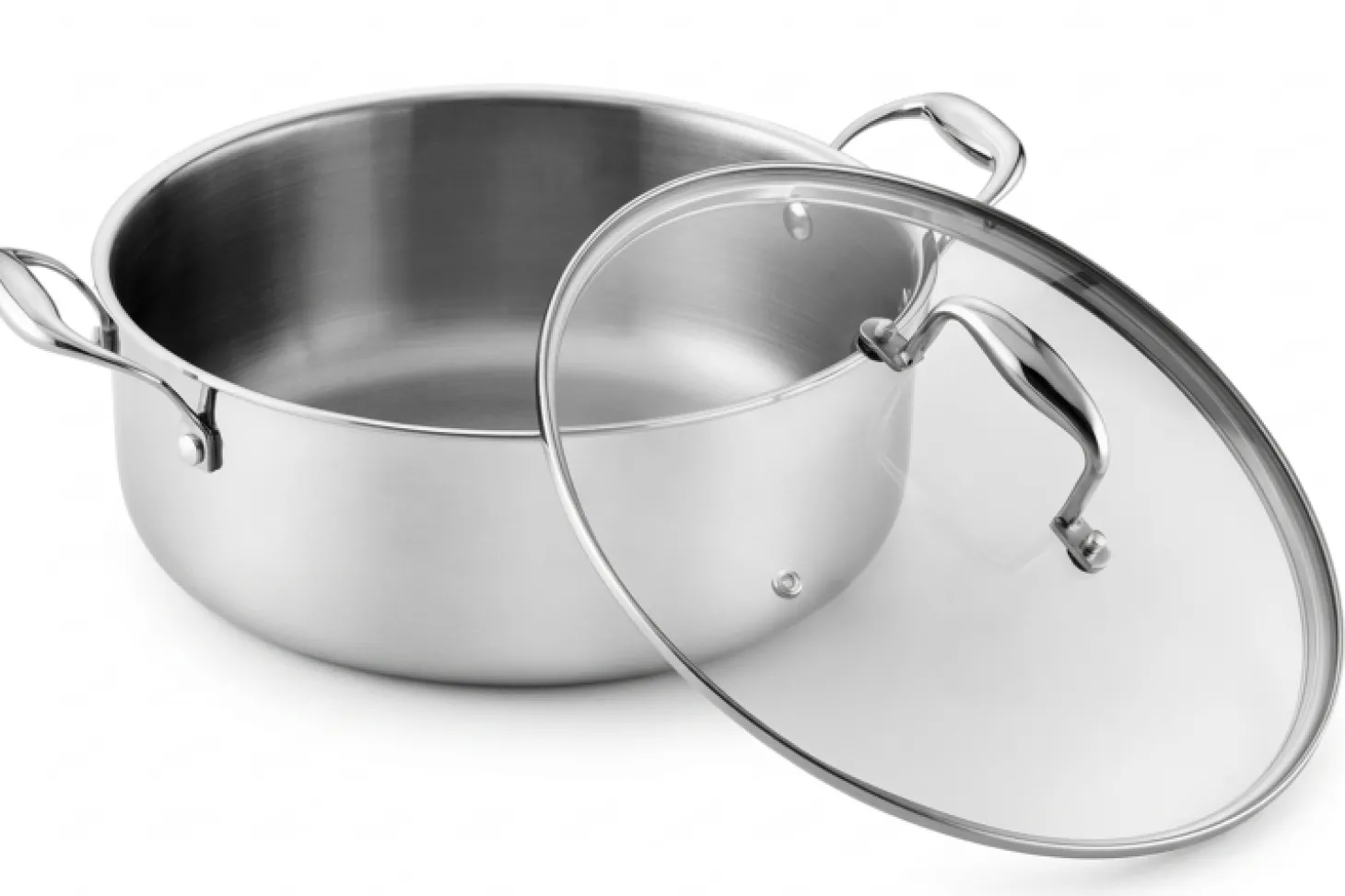 Faitout Pradel Excellence Lumia en inox avec couvercle en verre