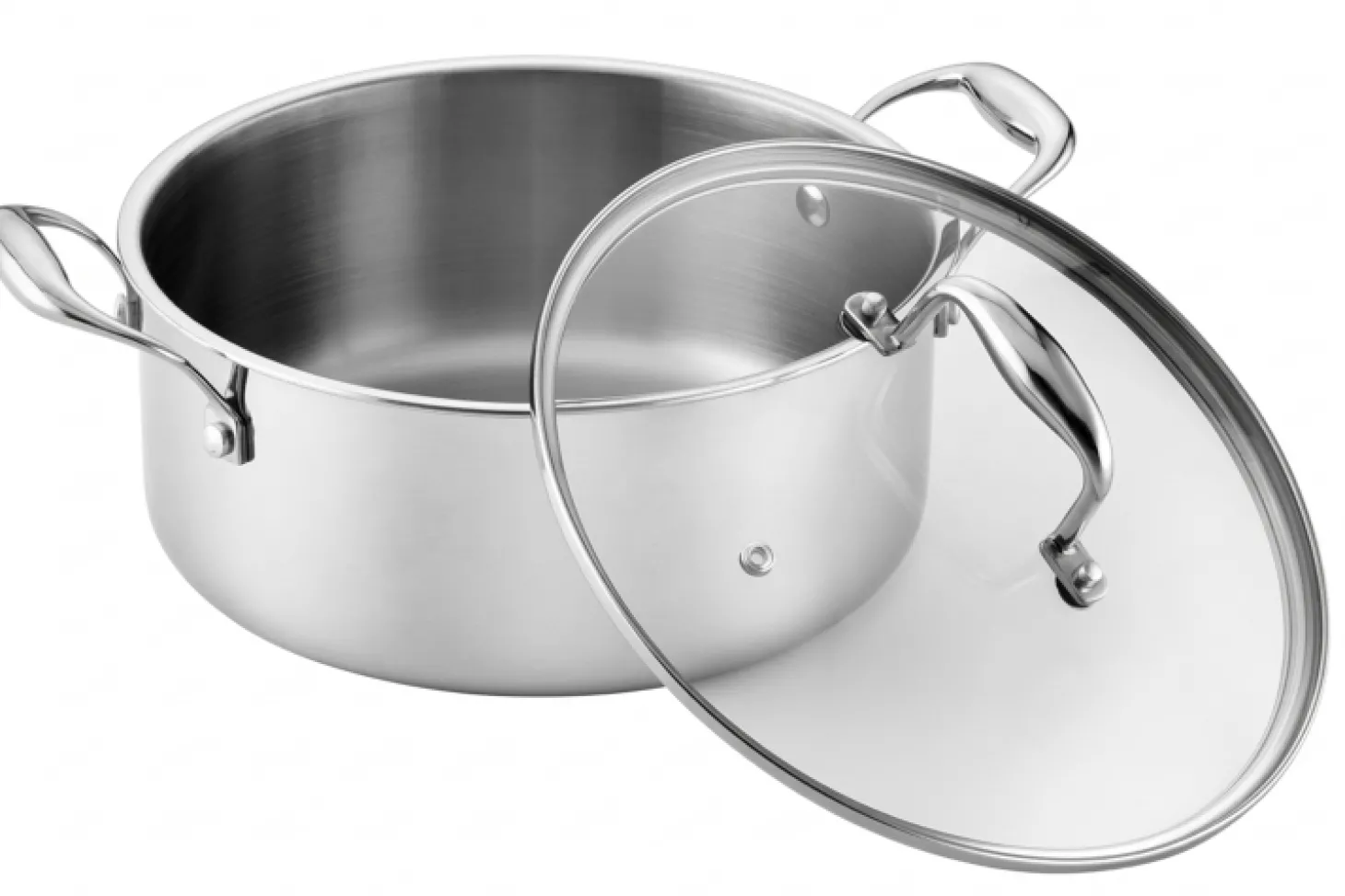 Faitout Pradel Excellence Lumia en inox avec couvercle en verre