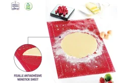 Feuille à pâtisserie Mastrad graduée en silicone rouge 60x40cm