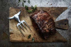 Fourchette à viande Steak Champ Bull Fork en zinc chromé 16,5cm