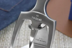 Fourchette à viande Tridens acier inox brossé + socle tout inox