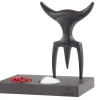 Fourchette à viande Tridens Série Limitée Onyx et son socle en paperstone