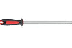 Fusil de boucher FISCHER mèche ovale 35cm grain fin manche rouge et gris