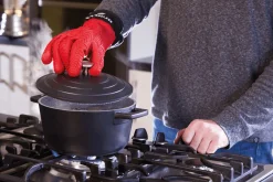 Gant de cuisine MasterClass en silicone rouge sans couture avec manchette en coton