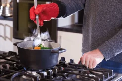 Gant de cuisine MasterClass en silicone rouge sans couture avec manchette en coton