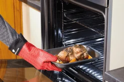 Gant de cuisine MasterClass en silicone rouge sans couture avec manchette en coton