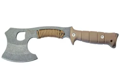 Hachette bushcraft Wildsteer Kobra KOB0115 30cm manche Paracorde/Tactiprène Coyote + étui Kydex