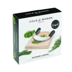 Hachoir à herbes Cole & Mason avec planche à découper en bois