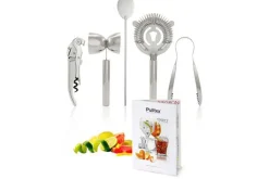 Kit cocktail 5 pièces Pulltex acier inoxydable + recettes