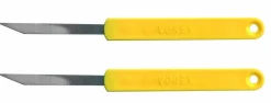 Lame de boulanger inox droite manche jaune - 2 pièces