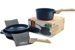 L'Incroyable Kit Cookut 2 poêles et 1 casserole à poignée amovible - myrtille