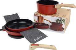 L'Incroyable Kit Cookut 2 poêles et 1 casserole à poignée amovible - passion