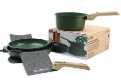 L'Incroyable Kit Cookut 2 poêles et 1 casserole à poignée amovible - fougère