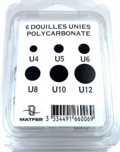 Lot de 6 douilles unies Matfer en polycarbonate