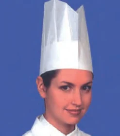 Lot de 10 toques de chef en papier taille réglable 23.5cm