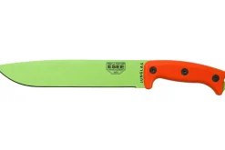 Machette Esee Junglas JUNGLAS-VG-E lame carbone venom green 26,5cm manche G10 orange + étui