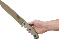 Machette Esee Junglas JUNGLAS-DE-E lame acier carbone Dark Earth 26,5cm manche micarta gris + étui