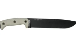 Machette Esee Junglas JUNGLAS-E lame acier carbone noir 26,5cm manche micarta gris + étui