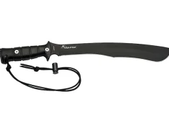 Machette kukri Wildsteer W Tiger WTIG3113NM 45cm lame noire manche Kraton noir + étui en nylon MOLLE