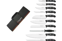 Malette de 9 couteaux DOMVS pour cuisiniers + fusil 3 Claveles