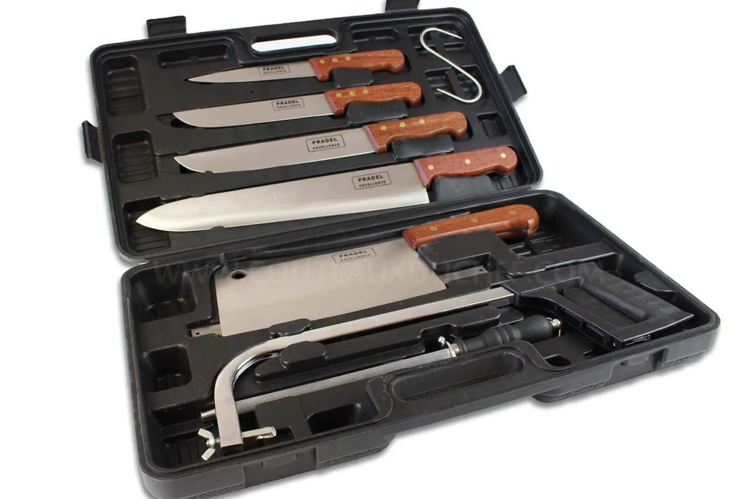 Malette de 8 couteaux et accessoires pour bouchers et chasseurs Pradel Excellence