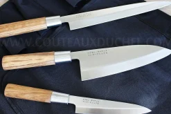 Malette Sabatier International 3 couteaux de cuisine style japonais manche Zebrano